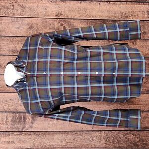 NWOT Lands End mens Large Window Pane Plaid Button Down